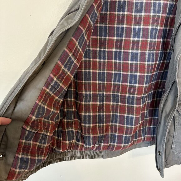 North Bay Rugged Essentials Mens Utility Vest Pockets Plaid Lining Medium Cotton - Picture 8 of 12